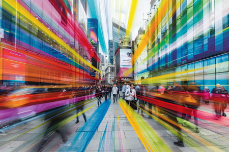 Futuristic abstract background featuring dynamic shapes and vibrant colors for modern design themesの素材