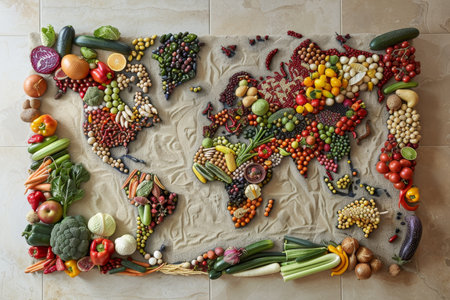 Exploring the diverse backgrounds of vegetables origins, cultivation, and nutritional value.の素材