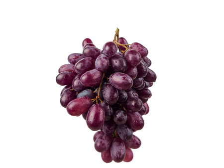 Fresh ripe grapes falling on white background. High quality photoの写真素材