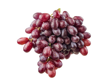 Fresh ripe grapes falling on white background. High quality photoの写真素材