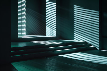 Visually striking geometric patterns on a transformative teal background for modern aesthetics.の素材