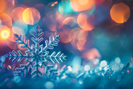 Beautiful Christmas background with garlandsの写真素材