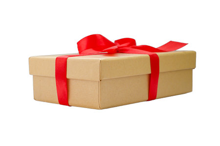 Gift With Red Ribbon On Transparent Backgroundの写真素材