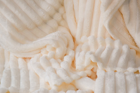 Texture of light plush blanket close-up. High quality photoの写真素材