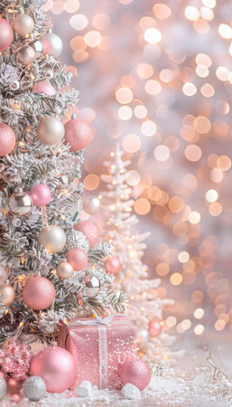 Light vertical background with Christmas balls, wallpaperの素材