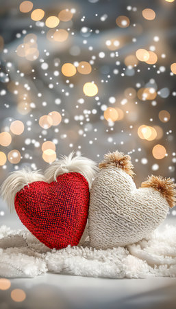 light vertical background with hearts, valentine's day, postcard. High quality photoの素材