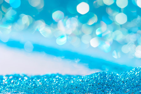 Blue bokeh defocus glitter blur background. Bokeh abstract background. High quality photoの素材