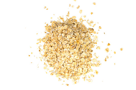 Oatmeal food on white background, oat food grainsの写真素材