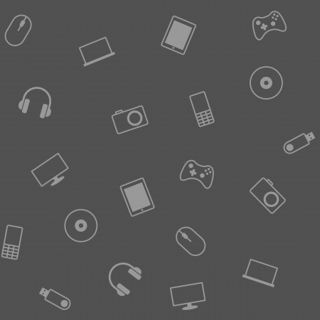Seamless texture with a variety of electronic gadgets for your designのイラスト素材