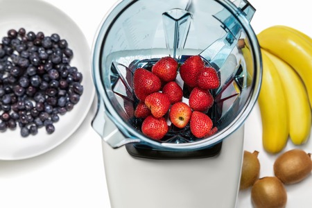 Series of shots. Photo 4. Strawberry in a blender.の写真素材