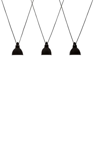 Pendant black lamps isolated on white background.の写真素材