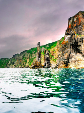 The Pacific Ocean coast - japanese sea landscapeの写真素材