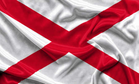Alabama Flag - Crumpled fabric background, wallpapers, close upの写真素材
