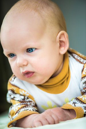 cute dreamly little baby girl portrait