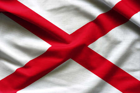 Fabric texture of the Alabama Flag - Flags from the USAの写真素材