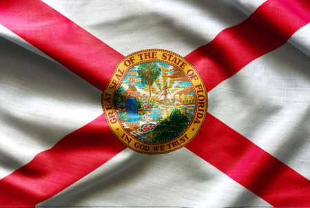 Fabric texture of the Florida Flag - Flags from the USAの写真素材