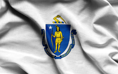 Fabric texture of the Massachusetts Flag - Flags from the USAの写真素材