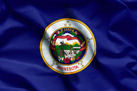 Fabric texture of the Minnesota Flag - Flags from the USAの写真素材