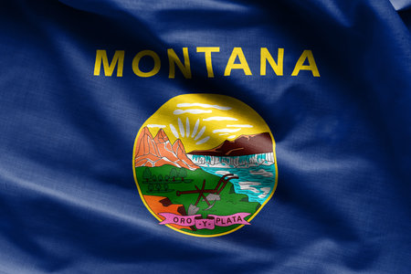 Fabric texture of the Montana Flag - Flags from the USA