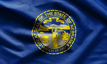 Fabric texture of the Nebraska Flag - Flags from the USAの写真素材