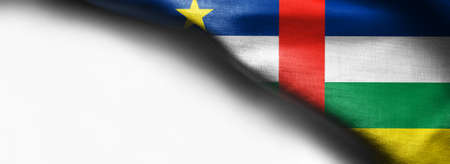 Central African Republic Flag on white background - right top corner flagの写真素材