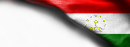 Flag Tajikistan on white backgroundの写真素材