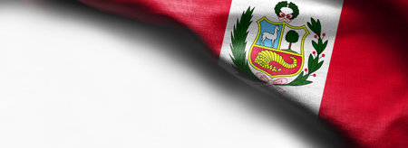 National flag of Peru on white backgroundの写真素材