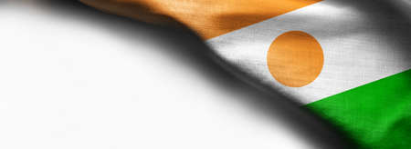 Niger waving flag on white backgroundの写真素材