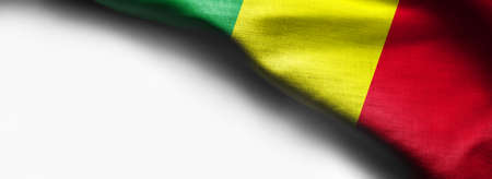 Mali flag on smooth texture on white backgroundの写真素材