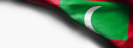 Flag of Maldives on white background - right top cornerの写真素材