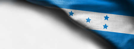 Fabric Flag of Honduras on white background - right top corner flagの写真素材