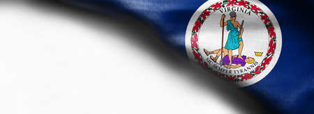 Fabric texture of the Virginia flag on white background.の写真素材