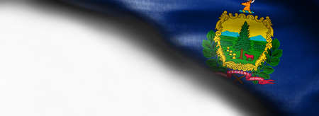 Fabric texture of the Vermont flag on white background.の写真素材
