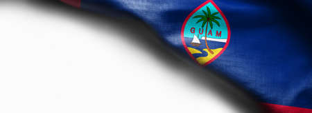 Fabric texture of the Guam flag on white background.の写真素材