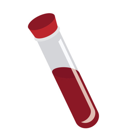 Tube with blood for laboratory tests isolatedのイラスト素材