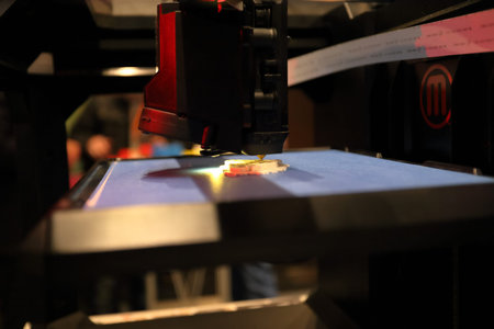 KYIV, UKRAINE - FEBRUARY 24, 2016: Innovation and tehnologies of 3d printing