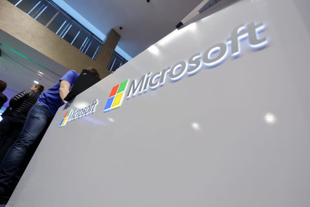 KYIV, UKRAINE - FEBRUARY 24, 2016: Innovation and tehnologies of microsoft