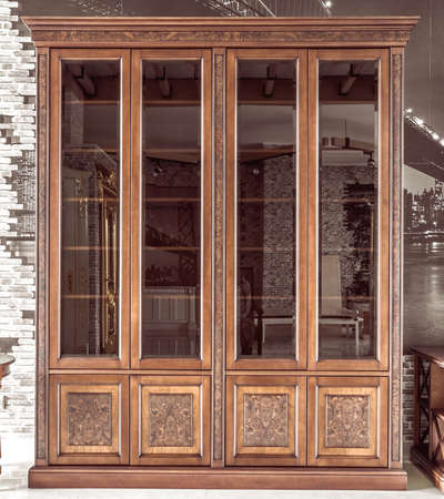 KIEV, UKRAINE - MAY 19, 2016: Interior photosession of the new demo conference room from Ukrainian furniture production. Rich style in wooden and gold textures from - Altair co.のeditorial素材