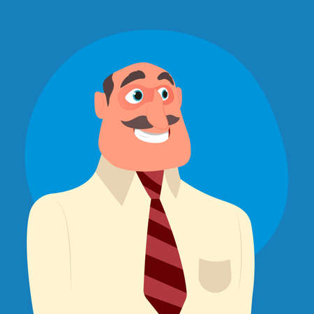Business man character with good emotions. Success or happy successful. Vector illustrationのイラスト素材