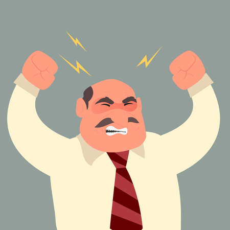 Business man with stress at work. Stress situation concept. Modern flat design concepts for web banners, web sites, printed materials, infographics.のイラスト素材