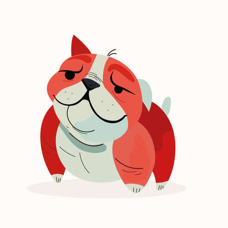 Vector illustration of funny dog on a white backgroundのイラスト素材
