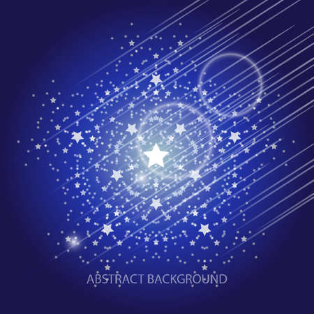 Blue Abstract background. Night sky with stars. Vector illustrationのイラスト素材