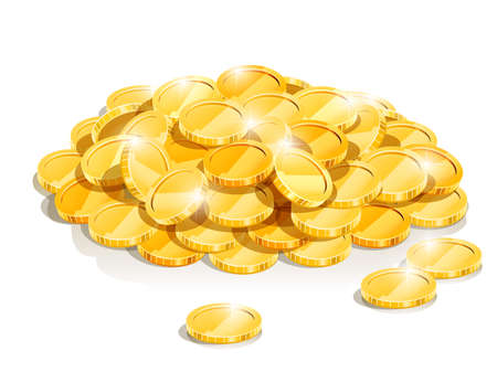 A vector illustration of gold coinsのイラスト素材