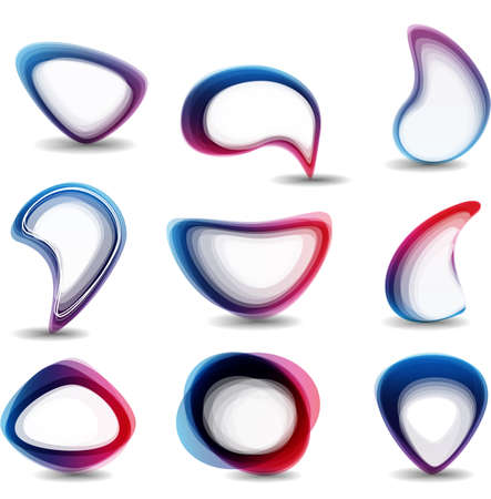 Colored three-dimensional information iconsのイラスト素材