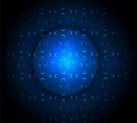Glowing Blue Puzzle Vector Backgroundのイラスト素材