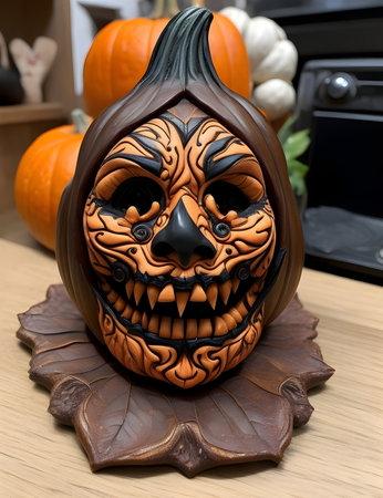 spooky pumpkins for halloweenの素材