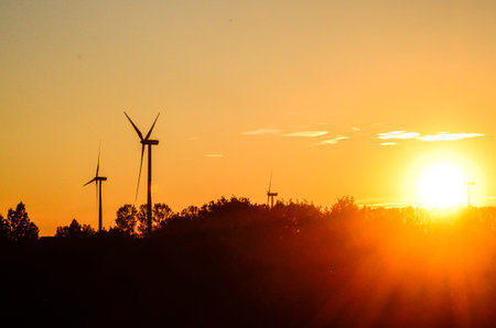 Windmills at sunset - windmills at sunset sun