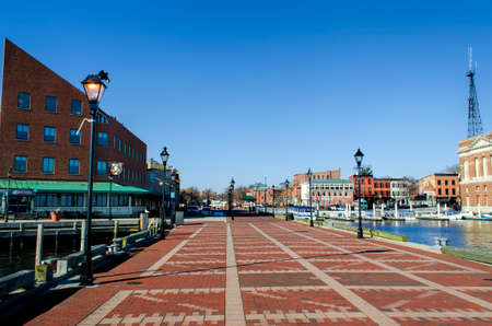 The pier at Fells Point in Baltimore, MDのeditorial素材