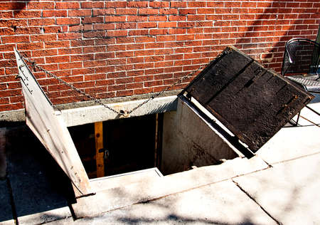 An open cellar doorの写真素材