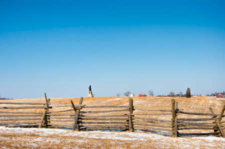 A  wooden fence barrier in Gettysburgの写真素材